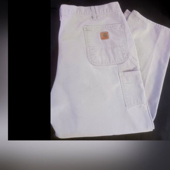 Carhartt Original Dungeree fit gray canvas carpenter work pants. Size 42×30